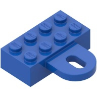 Lego kostka (kostička) 2x4 s oválným otvorem , modrá (4748 BLUE)